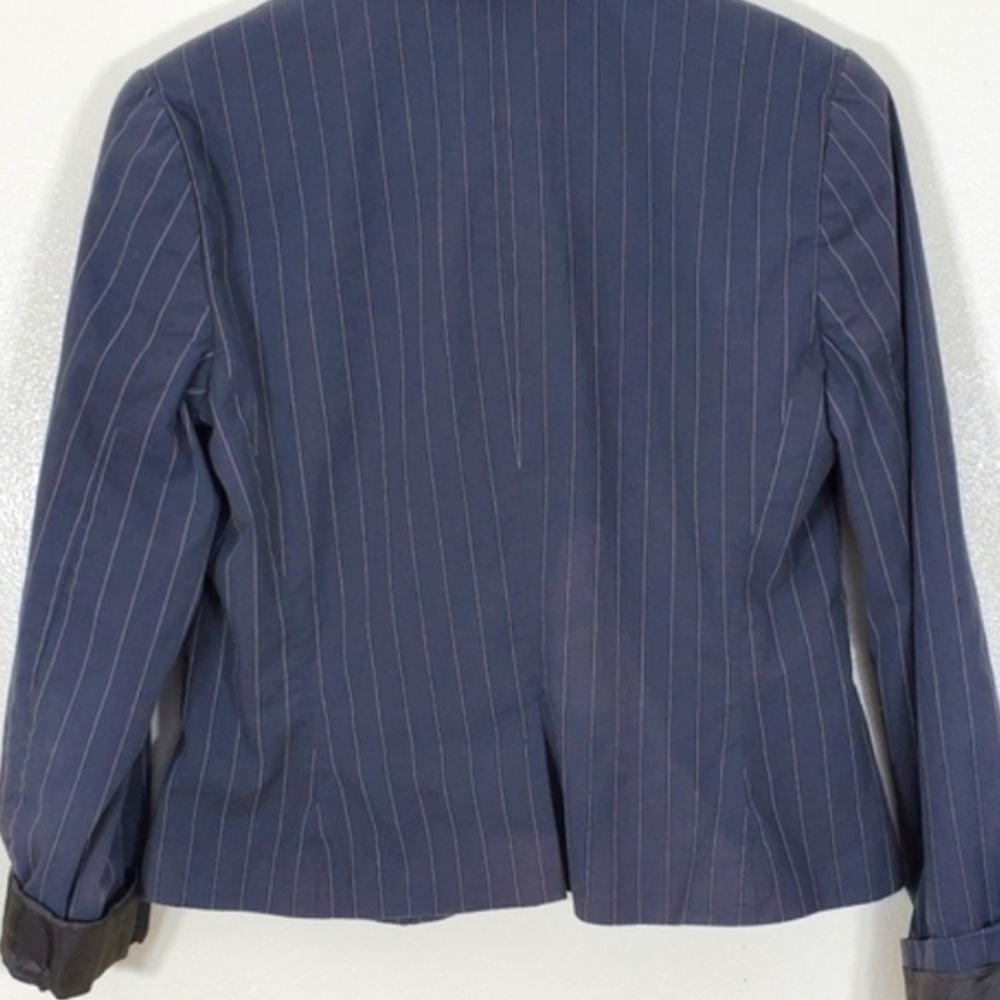 Short Blazer Cotton Striped Business Jacket Cabi Size 6 - Picture 2 of 5